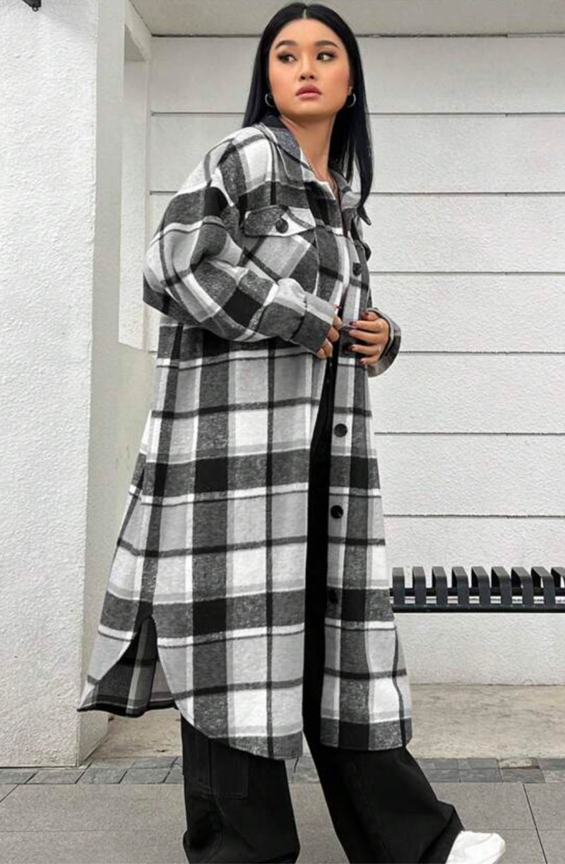 Flannel Plaid Shacket – Femmefetal
